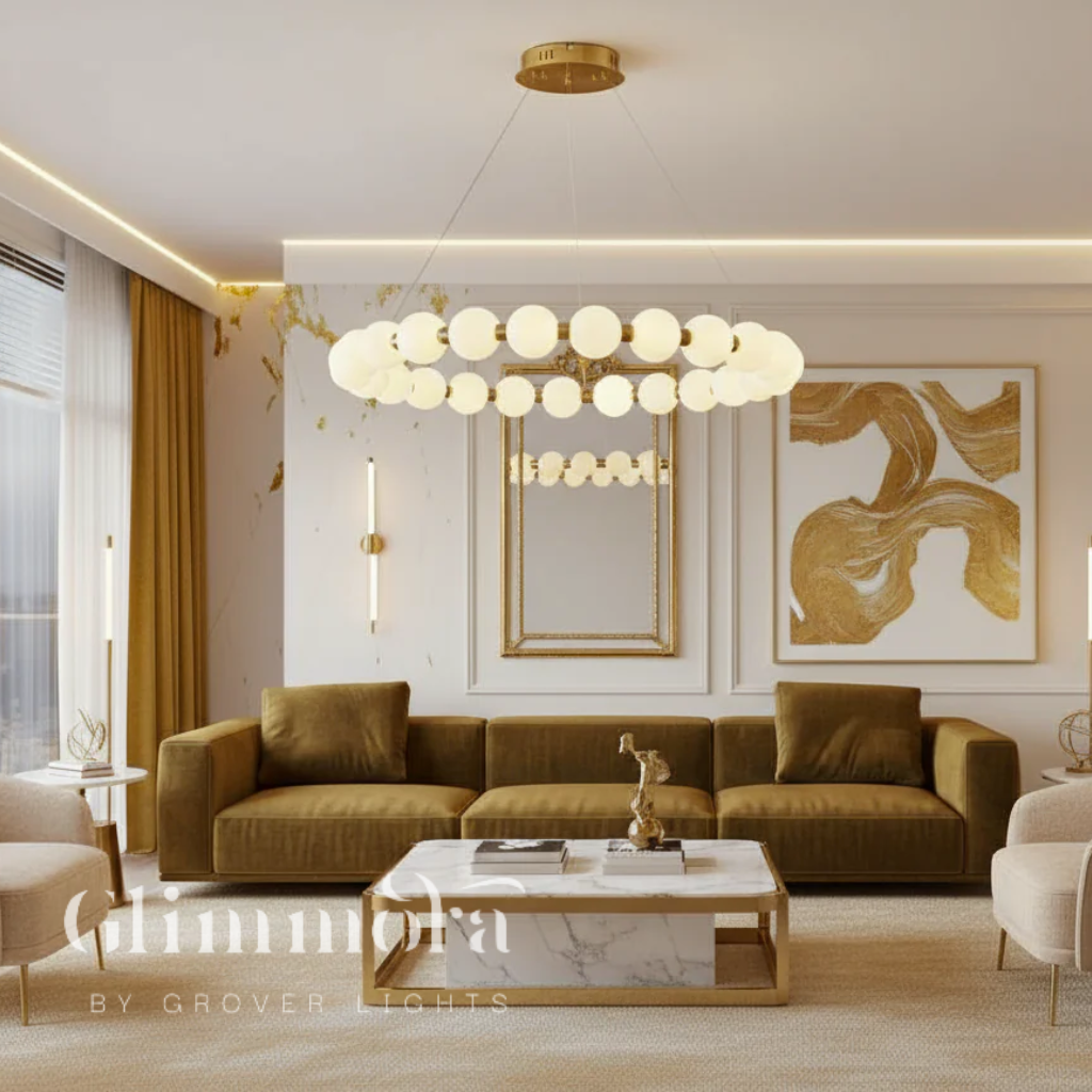 String Of Dreams (Gold, 600 mm) Round Chandelier